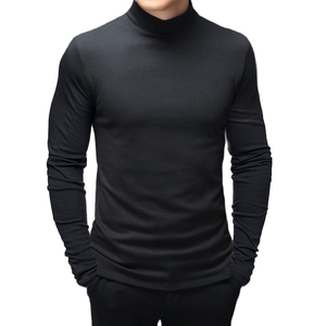 เสื้อยืดคอกลมคุณภาพสูงปี 2026 ผ้าฝ้ายผสมโพลีเอสเตอร์ เสื้อยืดแขนยาวผู้ชายแบบเรียบๆ สั่งทำได้ เสื้อผ้าผู้ชาย - Product Image 6