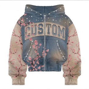 Fournisseur de sweats à capuche personnalisés avec fermeture éclair, proposant des sweats à capuche en coton avec fermeture éclair en gros, ainsi que des sweats à capuche de luxe style streetwear américain. - Product Image 3