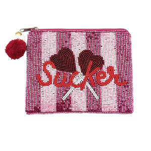 Monedero de cuentas LOVE Teacher, plegable, con diseño de lápiz Apple, regla y cuaderno |   Bolsos Casuales Hechos a Mano con Cierre Magnético - Product Image 4