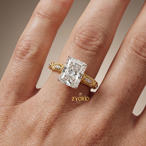 Bague de fiançailles et de mariage en zircon taille ovale 3,03 carats, diamant central et diamants latéraux, en argent 925, style vintage, bague de luxe pour soirée - Product Image 4