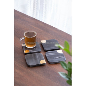 Sous-verres carrés en marbre faits à la main, modernes et écologiques, diamètre 300 mm, épaisseur 5 mm, pour la décoration de table - Product Image 5