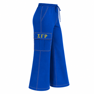 Vêtements de la sororité grecque Sigma Gamma Rho en gros, pantalons cargo brodés, accessoires grecs - Product Image 4