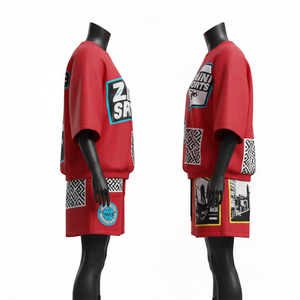 Conjunto de Camiseta y Pantalones Cortos Casuales para Mujer, Mezcla de Algodón Premium de 220 GSM, Tela Suave y Transpirable, Logotipo Personalizado por Transferencia Térmica - Product Image 3