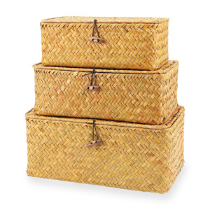 Boîte cadeau en herbe de mer naturelle, contenants faits main durables, étui, boîte à bijoux best-seller - Product Image 2