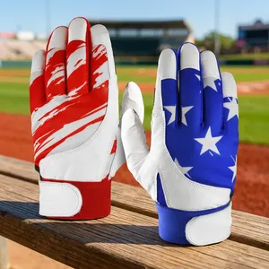 Guantes Deportivos de Dedo Completo, Rojos, Blancos y Azules con Estrellas y Rayas, Impresión por Sublimación, Antideslizantes, de Poliéster, Unisex, para Todas las Estaciones - Product Image 5
