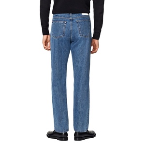 Jeans de Hombre de Alta Calidad para Primavera/Otoño, Mezcla de Spandex/Algodón, Color Índigo, Estilo Desgastado, Lavado Oscuro, Cierre de Cremallera - Product Image 5