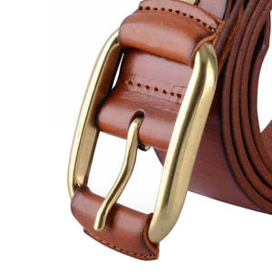 RELEVO INDUSTRIES Cinturón de Cuero Genuino de Vaca, Color Sólido, Hebilla de Pin Rectangular Plateada, Estilo Casual, Ligero y Duradero, 3.8cm - Product Image 5