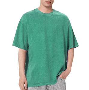 Camiseta Oversize de Algodón con Hombros Caídos, Manga Corta, Cuello Redondo, Color Liso, Estilo Hip Hop, Transpirable, Informal, para Deportes al Aire Libre, Verano - Product Image 1