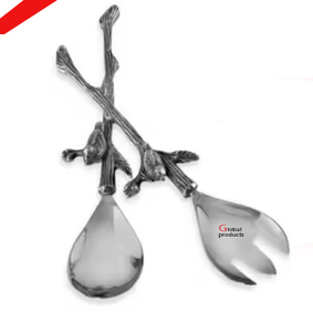 Juego de cubiertos de lujo con cabezas doradas, mangos blancos y detalles en oro para bodas, cenas, hogar, cocina y restaurante. - Product Image 3