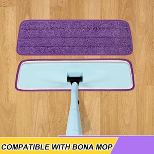 Serpillère plate professionnelle multifonctionnelle de haute qualité en microfibre, manche en acier inoxydable, 4 tampons de serpillère réutilisables et lavables - Product Image 5