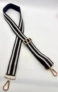 Beaded Purse <b>Strap</b> Striped Bag <b>Strap</b> Pink Purse <b>Strap</b> Black Bag <b>Strap</b> - Product Image 1