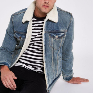 Clothing Manufacturer Men's Denim Jean <b>Jacket</b> for Men <b>with</b> <b>Fleece</b> <b>Lining</b> <b>Jacket</b> Regular Fit - Product Image 1