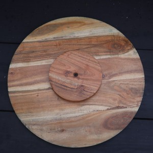 High End Quality Round Wooden Lazy Susan Plate With <b>Radiating</b> Shell Mosaic Pattern Bohemian Style Handmade For Tabletop Use - Product Image 2