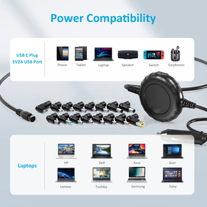 อะแดปเตอร์แปลงไฟสำหรับแล็ปท็อป 100W ใช้ได้กับรถยนต์ ใช้ได้กับ HP Dell <span class=keywords><strong>Acer</strong></span> Asus Lenovo Thinkpad Toshiba Samsung Sony พร้อมหัวต่อ USB C 16 แบบ - Product Image 3