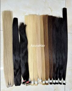Vente en gros d'extensions de cheveux humains bruts en vrac perruque alignée sur les cuticules beaucoup de couleurs super vague style ruban pré-collé 8 pouces étiré - Product Image 1