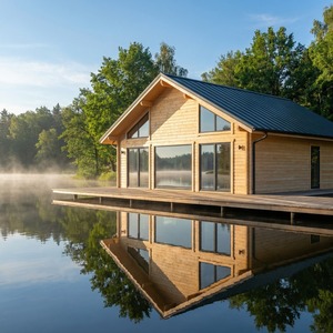 Maison préfabriquée moderne respirante en structure acier-bois, villa de luxe personnalisable, mini-maison modulaire <span class=keywords><strong>pour</strong></span> usage commercial et extérieur - Product Image 1