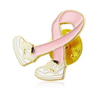 Épinglette personnalisée en métal émaillé souple, ruban rose du cancer, unique, minimaliste, durable, abordable, directement de l'usine