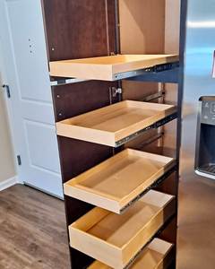 Smart Kitchen Pantry Organization Wood Roll Out <b>Shelves</b> Slide Out Cabinet Organizer Custom Wooden Storage Drawers - Product Image 4