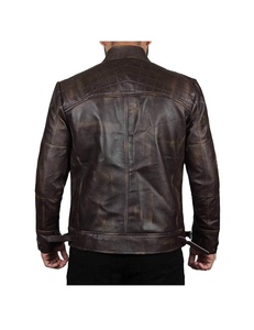 Classic Style US Sizes Sports Unisex Universal Motorcycle Leather Blazer Coat Stand Collar Custom Leather Jacket for <b>Men</b> - Product Image 2