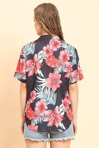 Womens Casual <b>Shirt</b> Soft Beach <b>Shirts</b> Floral Tropic Print V Neck T-<b>Shirt</b> <b>Short</b> <b>Sleeve</b> <b>Button</b> <b>Up</b> Tops - Product Image 2