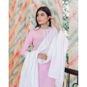 Ensemble de costume en mousseline de coton rose respirant pour femme, taille XS - Product Image 6