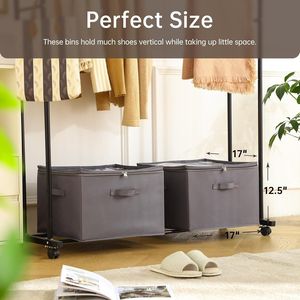 Set di 2 Organizzatori Regolabili per Scarpe da Armadio, Contenitori in Tessuto per Scarpe, Capacità fino a 32 Paia - Product Image 2