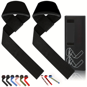 Sangles de musculation pour soulevé de terre, antidérapantes, avec support de poignet et logo personnalisé - Product Image 3