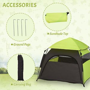 Tenda Portatile Pop-Up per Cani di Taglia Extra Large, Verde con Borsa per il Trasporto, per Spiaggia, Giardino o Campeggio Domestico - Product Image 6