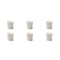 Ensemble de 6 tasses à expresso en porcelaine fine durable, 9 cl (3 fl oz), design classique contemporain minimaliste, blanc tendance Excelsa