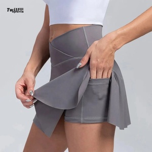 Best Price Custom Sports Wear Sexy <b>Elastic</b> Breathable Nylon Training <b>Skirts</b> for Badminton Tennis Dance Fitness Plus Sizes Pocket - Product Image 2