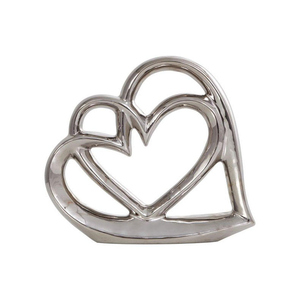 Sculpture en aluminium de qualité standard, forme de cœur, couleur argent, design élégant, utilisée pour la décoration de Noël - Product Image 4