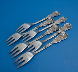 Luxury Vintage Silver <b>Fork</b> with Rose Design Handle - Antique <b>Fork</b> Set 6-Piece Elegant Dining Utensils Royal Design - Product Image 3