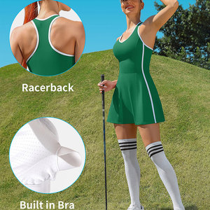 Conjunto Deportivo Minimalista y Elegante para Mujer, 2 Piezas, Shorts Interiores Separados, Dobladillo con Volantes, Bolsillos, Almacenamiento, Ideal para Tenis - Product Image 6