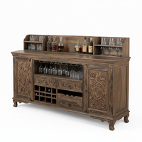 Mueble Bar de Madera Maciza Tallada a Mano, Estilo Antiguo, Ecológico, de Excelente Calidad, Marca Ravish Roses, para Uso en Hogar y Hotel, Suministro Mundial