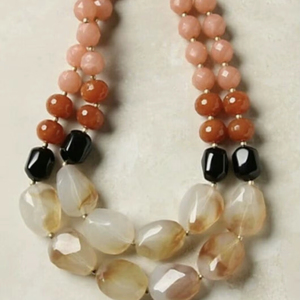 สร้อยคอยาวทำมือประดับลูกปัดเรซิ่นหลากสีสไตล์วินเทจสวยงามจากอินเดีย สร้อยคอทำมือสำหรับผู้หญิงและเด็กผู้หญิงจากอินเดีย - Product Image 1