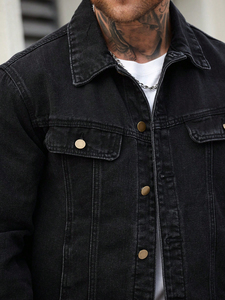 High Demanded Denim <b>Jackets</b> Durable Standard <b>Thickness</b> Polyester Men's <b>Jackets</b> With Full Custom Designs High - Product Image 3