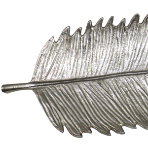 Plato de Servir en Forma de Hoja de Aluminio Fundido, Moderno, Lujoso, Brillante, Color Plata Níquel, para Mesa de Comedor, Nuevo y en Oferta - Product Image 3