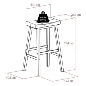 Tabouret de bar moderne en similicuir rembourré avec finition noyer, chaise haute pour îlot de cuisine, pub et hôtel - Product Image 5