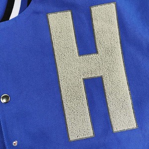 Blue <b>Mens</b> Varsity <b>Jacket</b> with <b>White</b> Sleeves and Custom Patches Preppy Style Letterman <b>Jacket</b> for Baseball Varsity <b>Jackets</b> OEM - Product Image 3