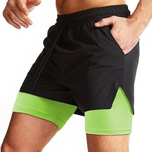 Men 2 In 1 Gym Shorts Compression Liner Running Workout Shorts With <b>Phone</b> Pocket Custom Logo Wholesale <b>Bulk</b> - Product Image 3