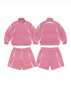 Sporty <b>Tracksuit</b> 2 Piece Stand Collar Jacket and Shorts Set Quick Dry Polyester Autumn Wear Regular Fit <b>Tracksuit</b> - Product Image 2