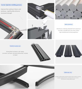 ประตูบานเฟี้ยมอะลูมิเนียมกระจกกันน้ำสำหรับภายนอกอาคาร ดีไซน์ทันสมัย สำหรับวิลล่า ขายส่ง - Product Image 2