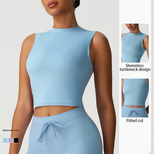 Débardeur de sport pour femme de haute qualité, basique, imprimé, sans manches, avec logo frontal, séchage rapide, en tissu Oxford, style formel - Product Image 2