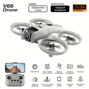 Dron Comercial Plegable V66 Intermedio Prosumer con Motor sin Escobillas, Posicionamiento de Flujo Óptico, Sistema de Doble Cámara, 10 Minutos de Vuelo - Product Image 3