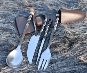 Juego de Cubiertos de Metal con Diseño Antiguo en Plata Hecho a Mano, Cubiertos Ecológicos de Calidad Duradera, Nuevo, Fabuloso, de Súper Calidad - Product Image 3