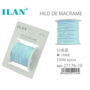 Filo per Macramè 1mm 100m Azzurro Chiaro per Creazione di Gioielli - Product Image 1