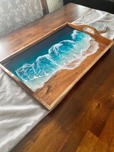 Elegant Epoxy Wooden And Resin <b>Tray</b> For Home Decor Wedding Gifts And Luxury Serving Presentation Purposes - Product Image 3