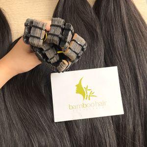 Bande de cheveux pleine cuticule cheveux de bambou 100% vietnamien humain vierge Remy bande dans les extensions de cheveux diverses textures - Product Image 6
