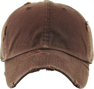 Brown 6-Panel Baseball <b>Cap</b> Cotton Washed Unisex Casual Fitted Hat Adult Solid Color Four Seasons - Product Image 2