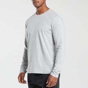 เสื้อยืดแขนยาวผู้ชายผ้าฝ้ายใยไผ่สีพื้นแฟชั่นขายส่งใหม่ปี 2025 - Product Image 3